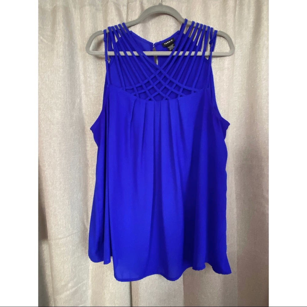 TORRID Royal Blue Criss Cross Blouse